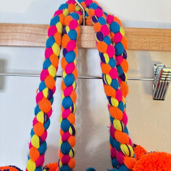 Vintage Handwoven Wayuu Mochila Bag Bright Boho Tribal Festival Bucket Bag - Picture 7 of 11